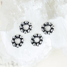 Load image into Gallery viewer, 8mm Antique Silver Beaded Large Hole Spacer for Leather - 4pcs
