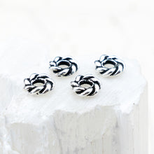 Load image into Gallery viewer, 8mm Antique Silver Twist Large Hole Spacer for Leather - 4pcs
