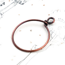Load image into Gallery viewer, Medium Antique Copper Hoop that Opens
