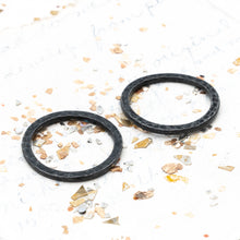 Load image into Gallery viewer, 25mm Black Plate Large Hammered Hoop Pair
