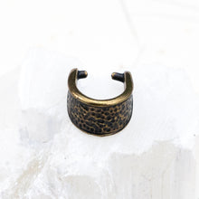 Load image into Gallery viewer, Large Hammered Brass Ox Pinch Bail
