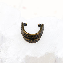 Load image into Gallery viewer, Small Hammered Brass Ox Pinch Bail
