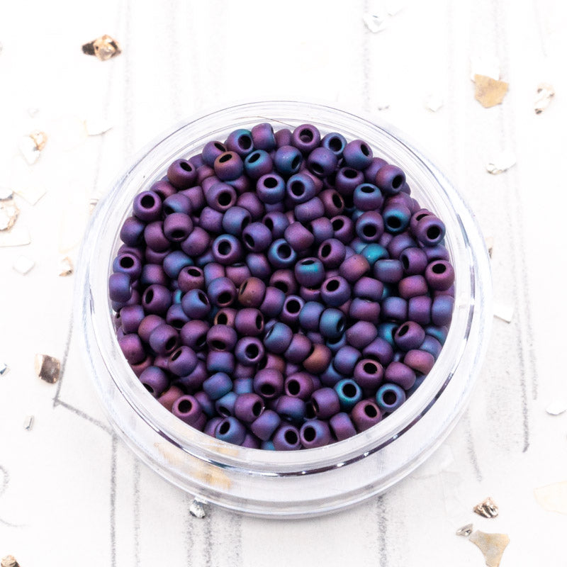 11/0 Purple Iris Metallic Matte Round Seed Beads