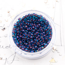 Load image into Gallery viewer, 11/0 Red Lined Aqua Round Seed Beads
