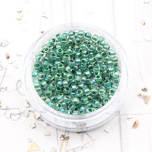 Load image into Gallery viewer, 11/0 Spruce Lined Crystal Rainbow Round Seed Beads
