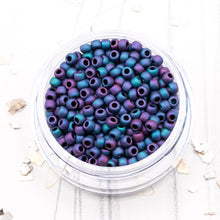 Load image into Gallery viewer, 11/0 Blue Iris Metallic Matte Round Seed Beads
