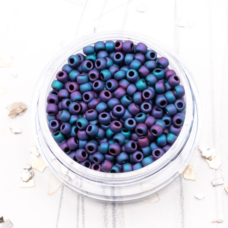 11/0 Blue Iris Metallic Matte Round Seed Beads