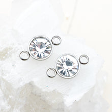 Load image into Gallery viewer, 10mm Stainless Steel Rhinestone Link Pair
