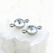 Load image into Gallery viewer, 10mm Stainless Steel Rhinestone Link Pair
