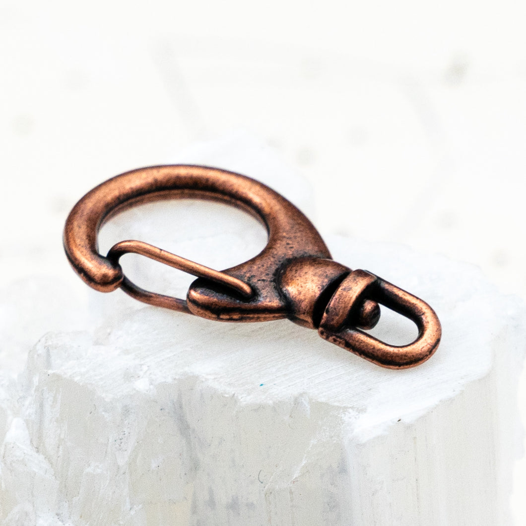 Antique Copper Swivel Lobster Clasp