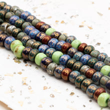 Load image into Gallery viewer, 32/0 Aged Blue Jeans Mixed Seed Bead Strand
