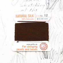 Load image into Gallery viewer, Brown #12 Silk Cord with Needle
