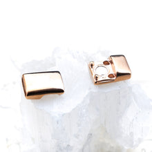 Load image into Gallery viewer, 10mm Rose Gold Magnetic Clasp for Flat Leather
