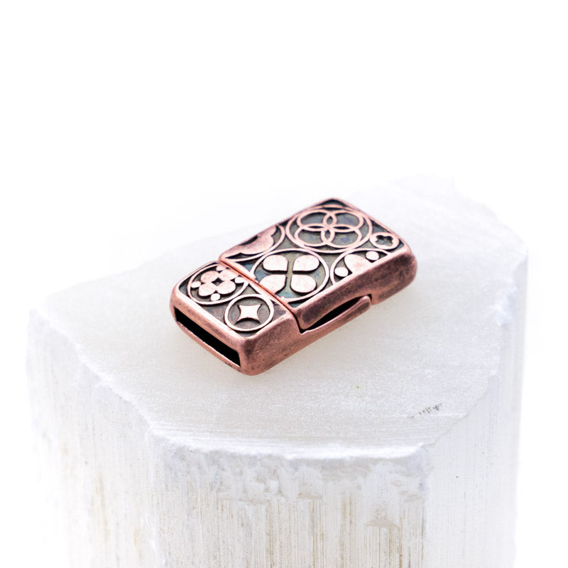 10mm Deco Antique Copper Magnetic Clasp for Flat Leather