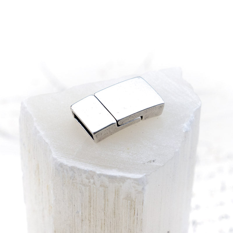 10mm Slick Silver Magnetic Clasp for Flat Leather