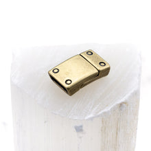 Load image into Gallery viewer, 10mm Rivet Antique Brass Magnetic Clasp for Flat Leather
