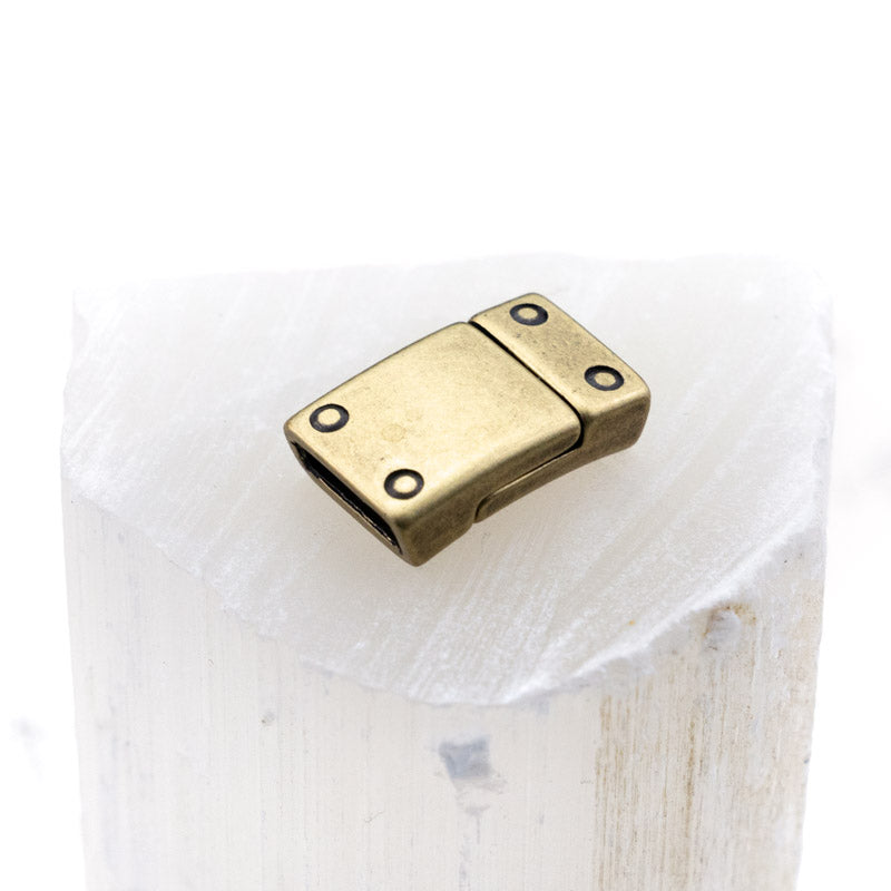 10mm Rivet Antique Brass Magnetic Clasp for Flat Leather