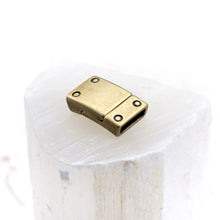 Load image into Gallery viewer, 10mm Rivet Antique Brass Magnetic Clasp for Flat Leather
