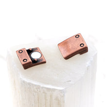 Load image into Gallery viewer, 10mm Rivet Antique Copper Magnetic Clasp for Flat Leather
