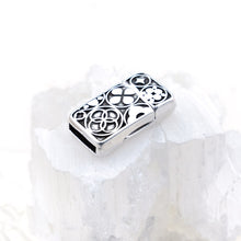 Load image into Gallery viewer, 10mm Deco Antique Silver Magnetic Clasp for Flat Leather
