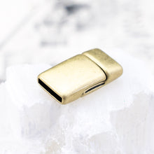 Load image into Gallery viewer, 10mm Antique Brass Magnetic Clasp for Flat Leather
