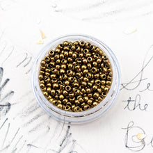 Load image into Gallery viewer, 11/0 Dark Gold Bronze Round Seed Beads
