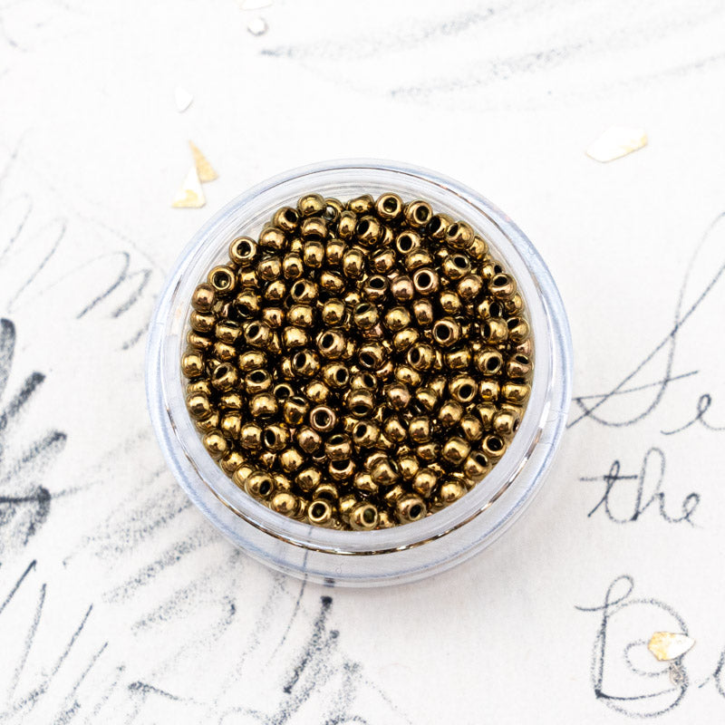 11/0 Dark Gold Bronze Round Seed Beads