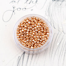 Load image into Gallery viewer, 11/0 Peach Galvanized Round Seed Beads
