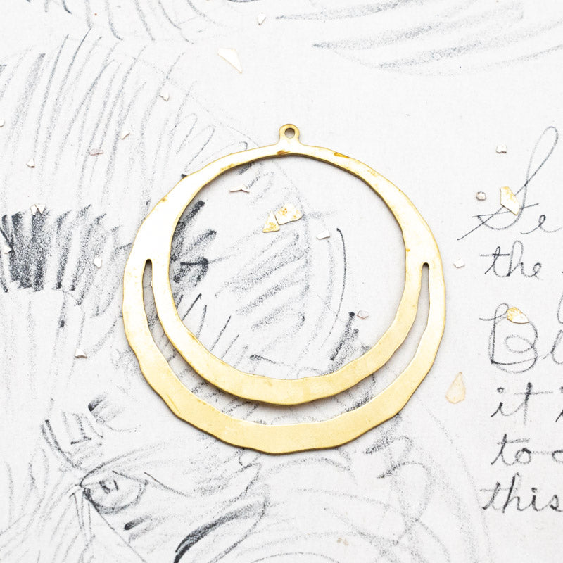 46mm Consuming Hoop Solid Brass  Pendant