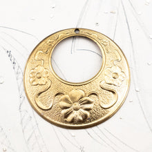 Load image into Gallery viewer, 48mm Bowflower Solid Brass Pendant
