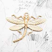 Load image into Gallery viewer, Large Dragonfly Solid Brass Pendant
