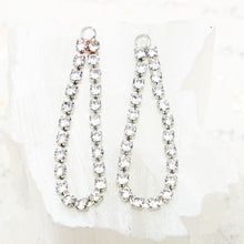 Load image into Gallery viewer, 35mm Silver Cup Chain Rhinestone Drop Pair
