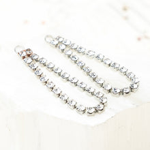 Load image into Gallery viewer, 35mm Silver Cup Chain Rhinestone Drop Pair
