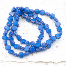Load image into Gallery viewer, Periwinkle with a Bronze Finish Cactus Flower Bead Strand
