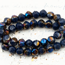 Load image into Gallery viewer, 8mm Violet with a Rainbow Finish English Cut Bead Strand
