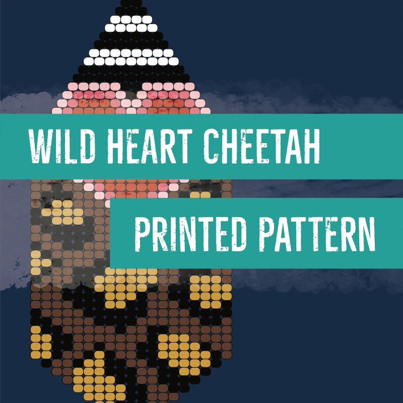 Wild Heart Cheetah Brick Stitch Pattern - Printed Copy