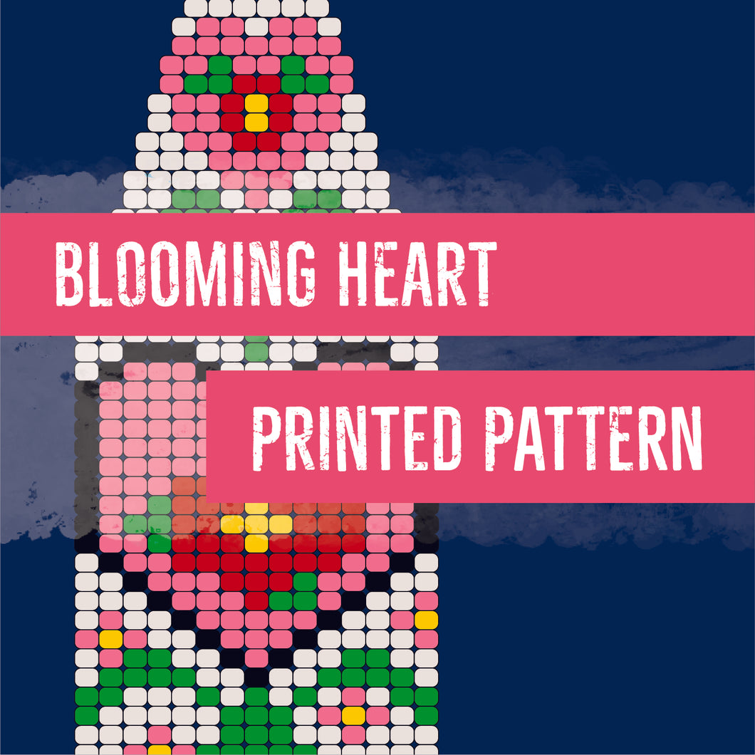 Blooming Heart Brick Stitch Pattern - Printed Copy