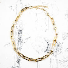 Load image into Gallery viewer, Chunky Paperclip Chain Gold Plated Stainless Steel Necklace

