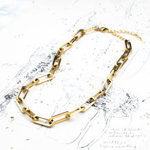 Load image into Gallery viewer, Chunky Paperclip Chain Gold Plated Stainless Steel Necklace
