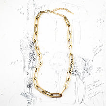 Load image into Gallery viewer, Chunky Paperclip Chain Gold Plated Stainless Steel Necklace
