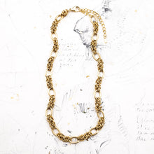 Load image into Gallery viewer, Chainmail and Links Chain Gold Plated Stainless Steel Necklace
