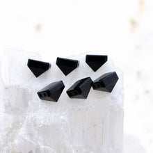 Load image into Gallery viewer, 7.5mm Jet 2-Hole Square Premium Crystal Spike Set - 6 Pcs
