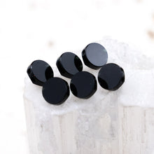 Load image into Gallery viewer, 7.5mm Jet 2-Hole Round Premium Crystal Spike Set - 6 Pcs
