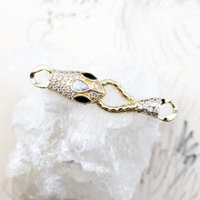 Load image into Gallery viewer, 49mm Gold Plated with Crystal Pave Snake Interlocking Clasp
