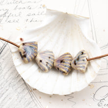 Load image into Gallery viewer, 22mm Sandy Handmade Porcelain Clam Shell Bead Set- 4 Pcs

