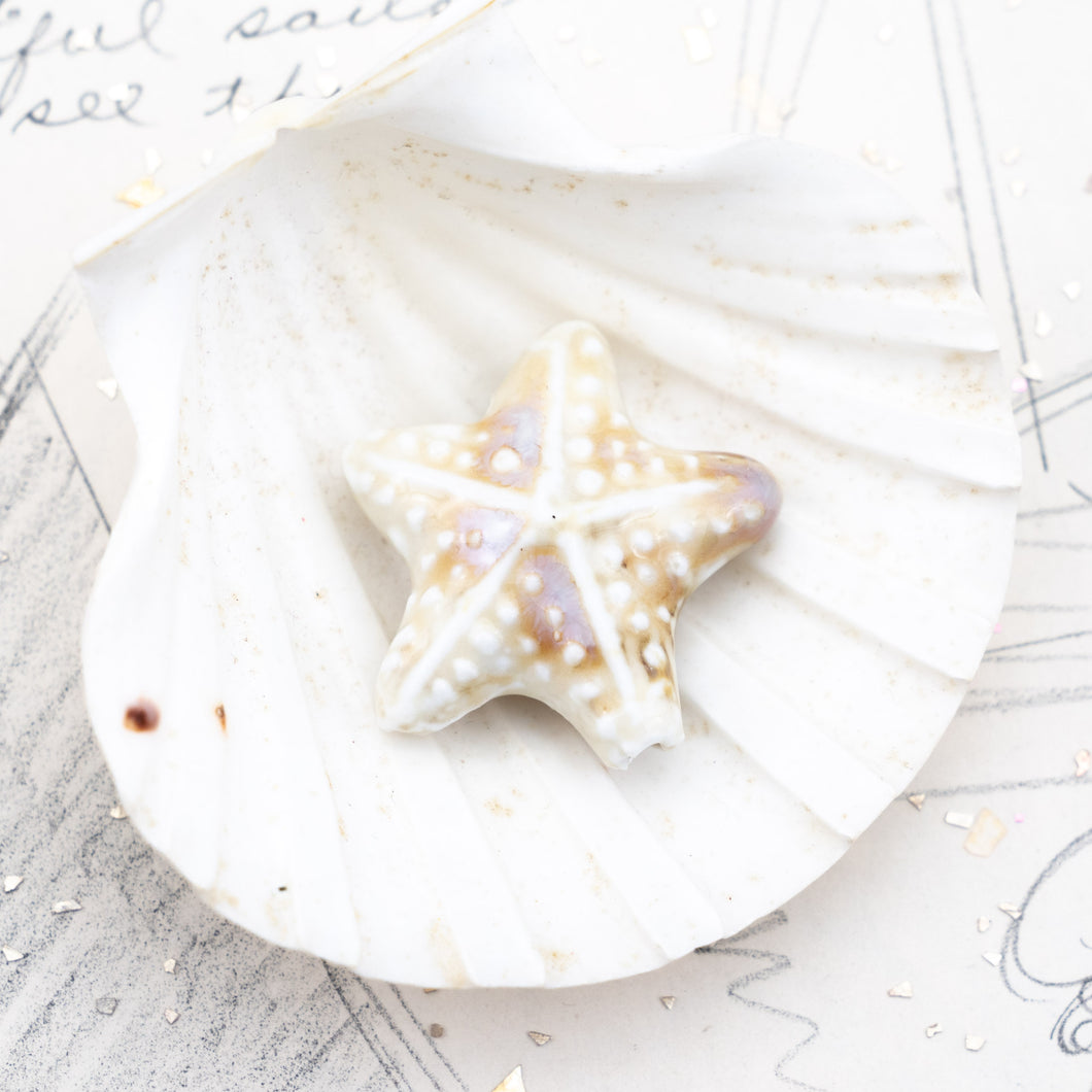 40mm Earthy Handmade Ceramic Starfish Bead
