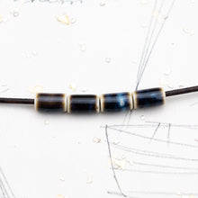 Load image into Gallery viewer, 10x6mm Dark Earthy Handmade Porcelain Tube Bead Set - 4 Pcs
