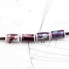 Load image into Gallery viewer, 10x6mm Berry Patch Handmade Porcelain Tube Bead Set - 4 Pcs
