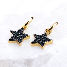 Load image into Gallery viewer, Sweet Little Star Brass Micro Pave Charm Pair
