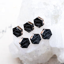 Load image into Gallery viewer, 7.5mm Rose Gold 2-Hole Hexagon Premium Crystal Spike Set - 6 Pcs
